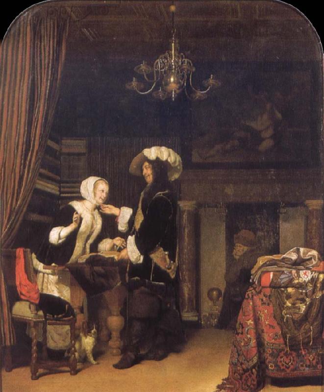 Frans van Mieris The Gentleman in the shop oil painting image